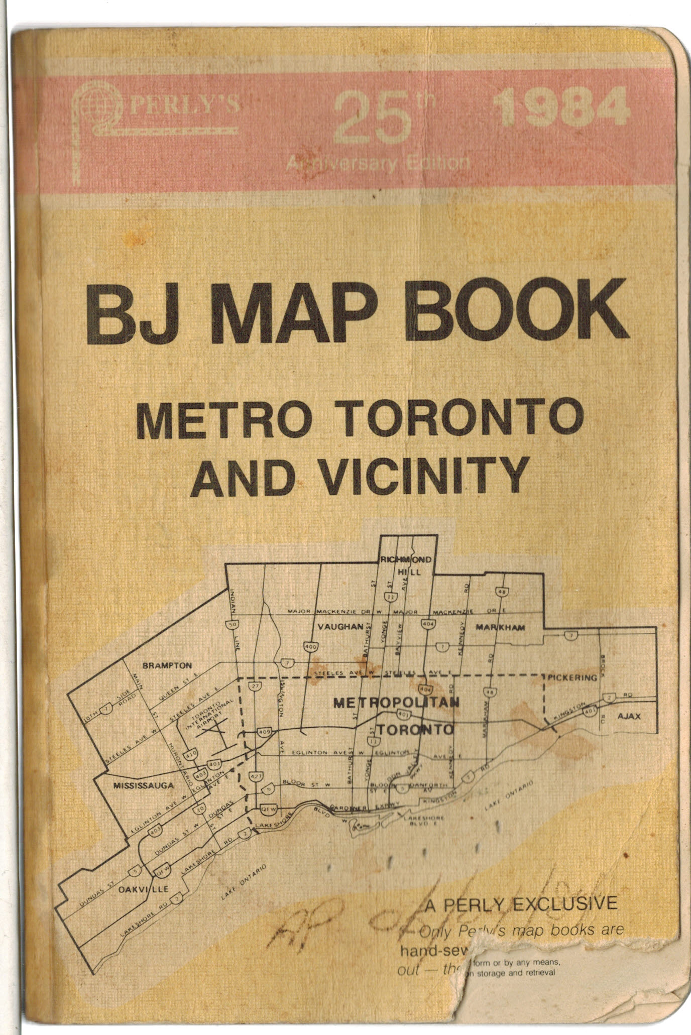 Perly BJ Map Book - Metro Toronto and Vicinity 1984 - including Bramalea Brampton Oakville Mississauga Richmond Hill and Ajax