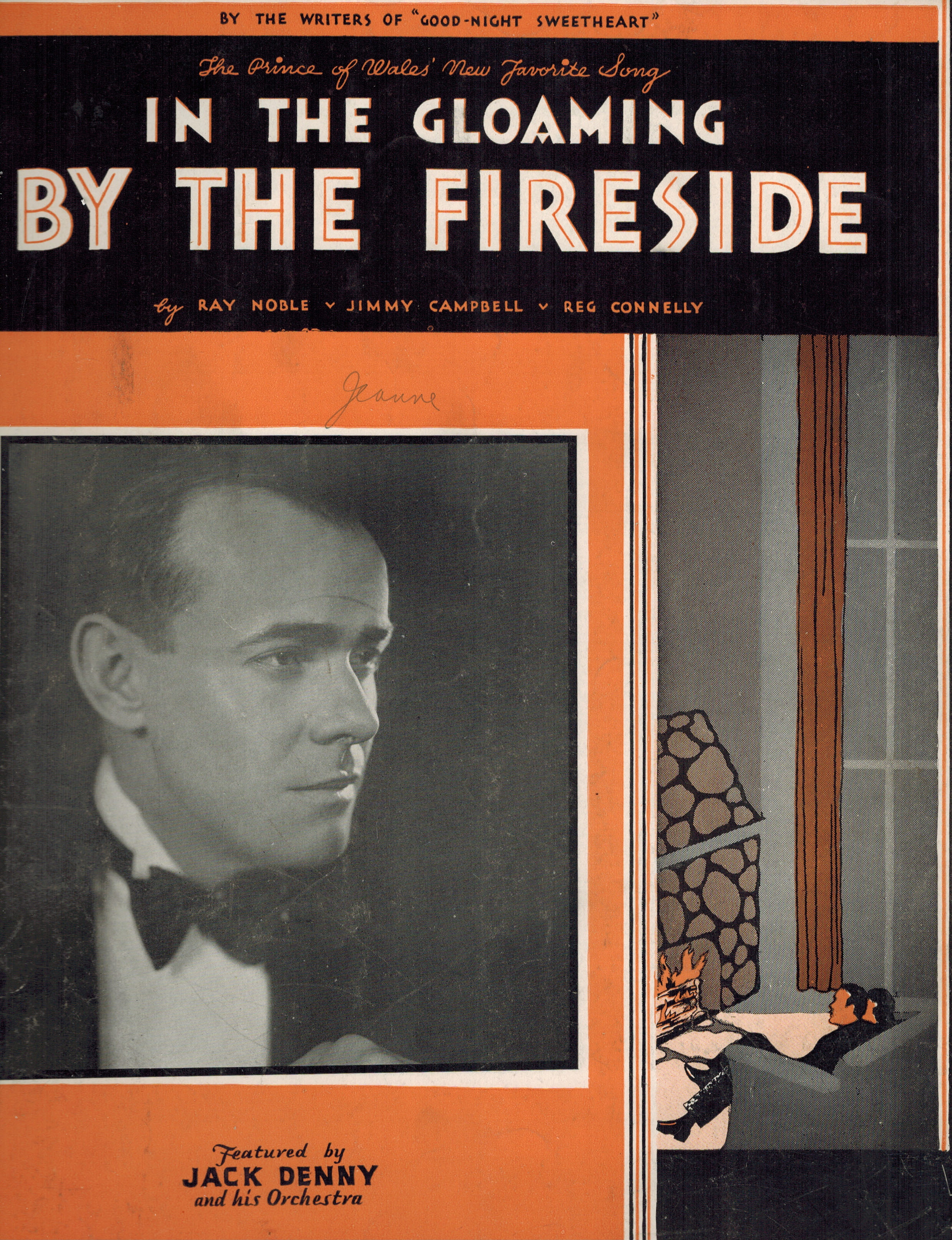 In the Gloaming by the Fireside - Jack Denny Cover - Vintage Sheet Music
