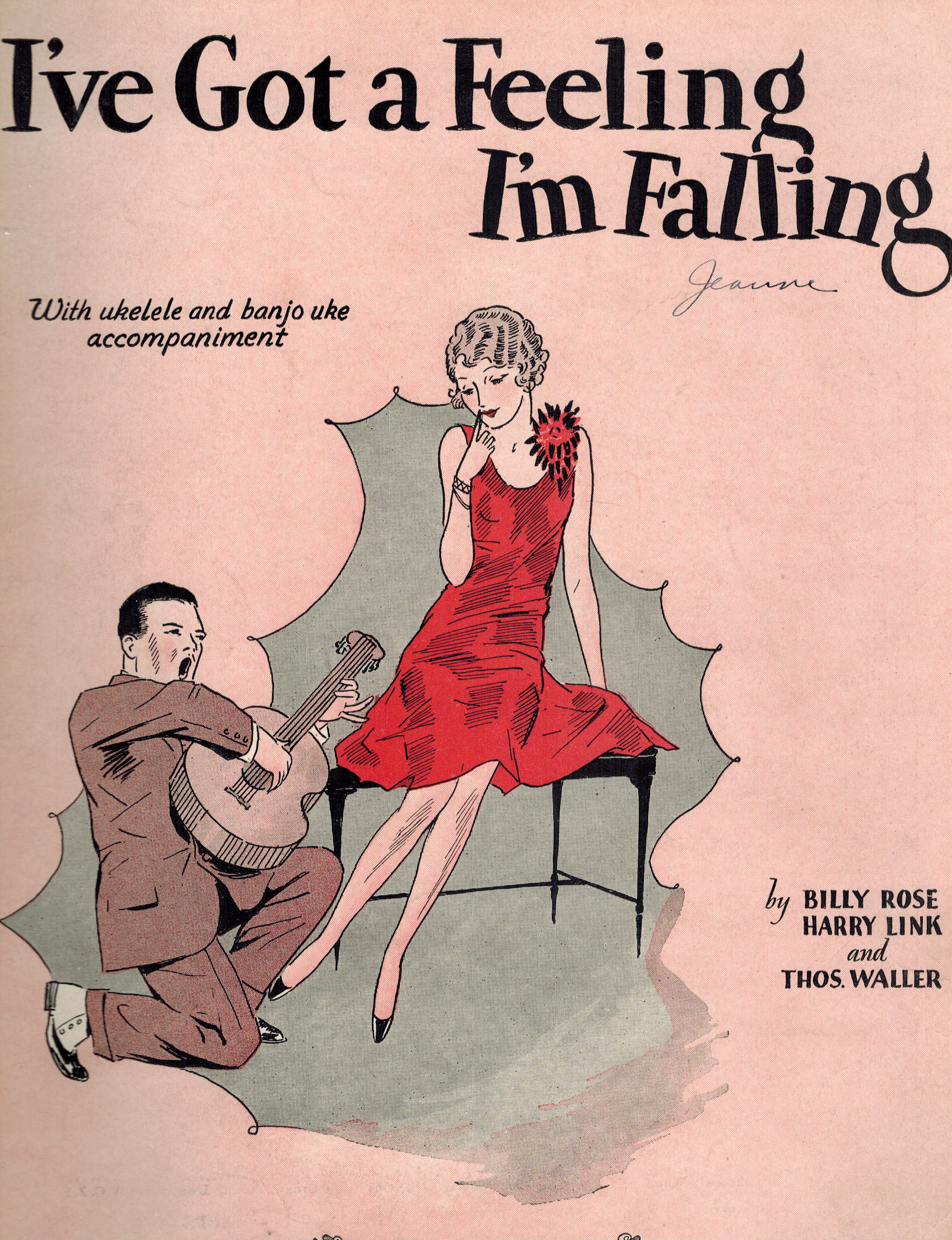 I've Got A Feeling I'm Falling - Vintage Sheet Music with Banjo Uke and Ukulele Accompaniment