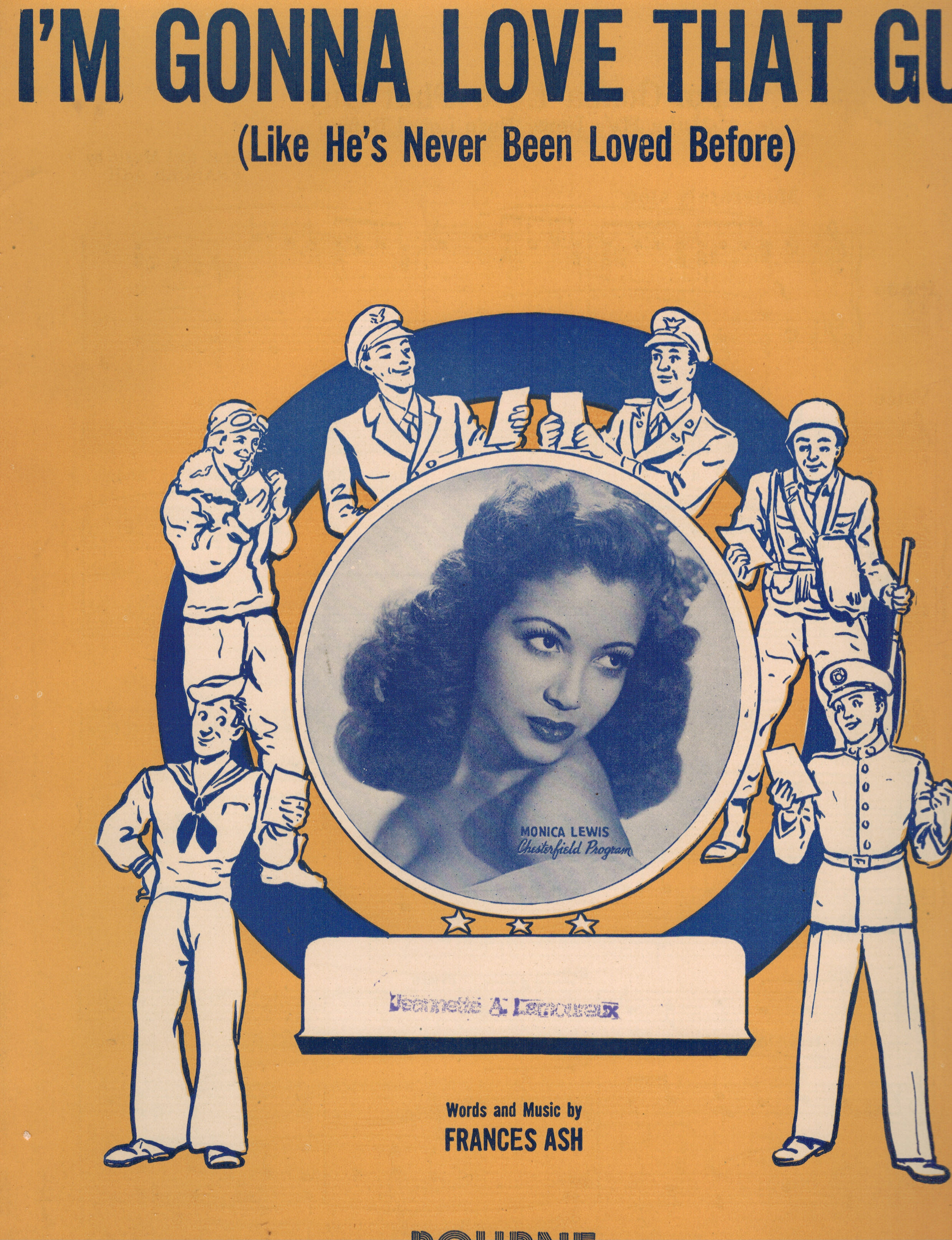 I'm Gonna Love That Guy Like He's Never Been Loved Before - Monica Lewis Cover - Vintage Sheet Music