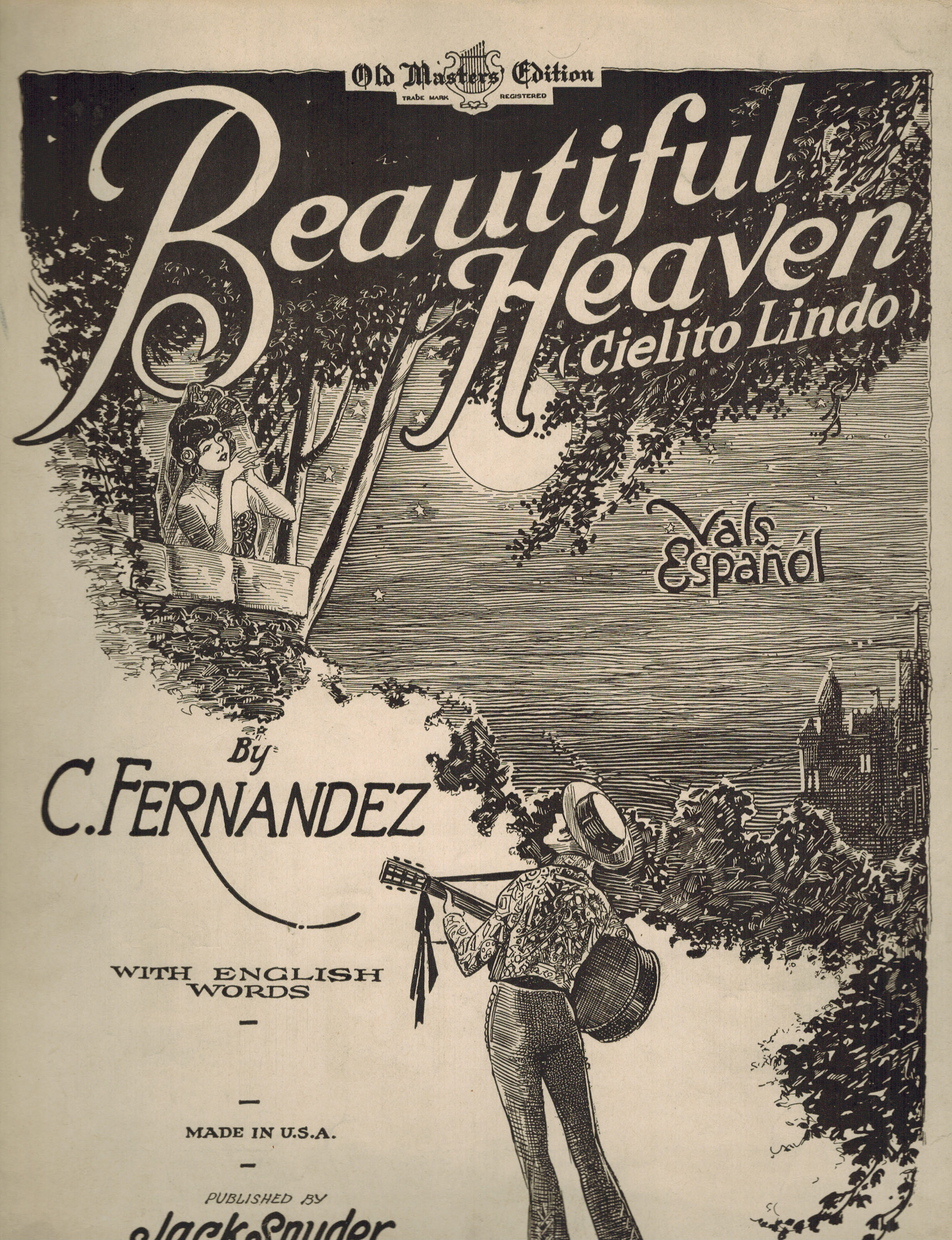 Image for Beautiful Heaven Cielito Lindo - Vintage Sheet Music Beautiful Heaven Cielito Lindo - Vintage Sheet Music