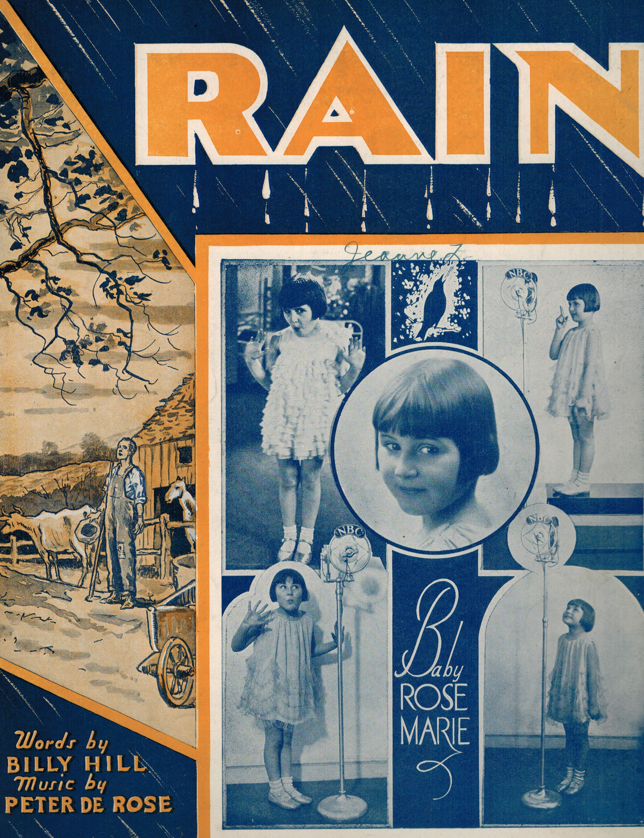 Image for Rain - Baby Rose Marie Cover - Vintage Sheet Music Rain - Baby Rose Marie Cover - Vintage Sheet Music