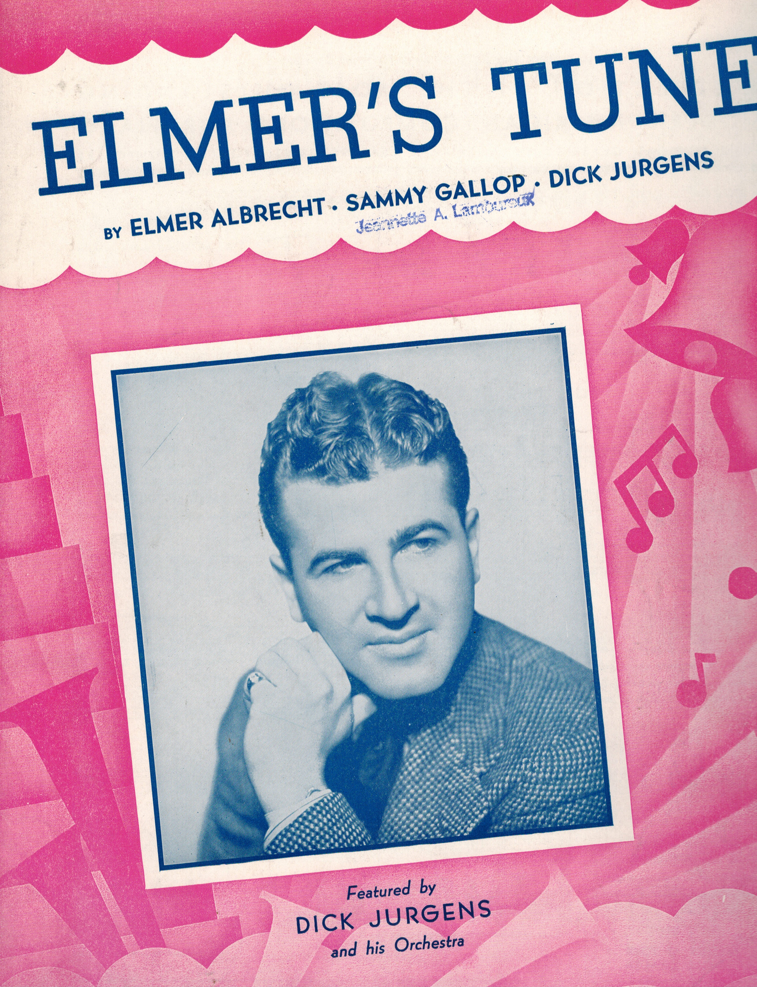 Image for Elmer's Tune - Dick Jurgens Cover - Vintage Sheet music Elmer's Tune - Dick Jurgens Cover - Vintage Sheet music
