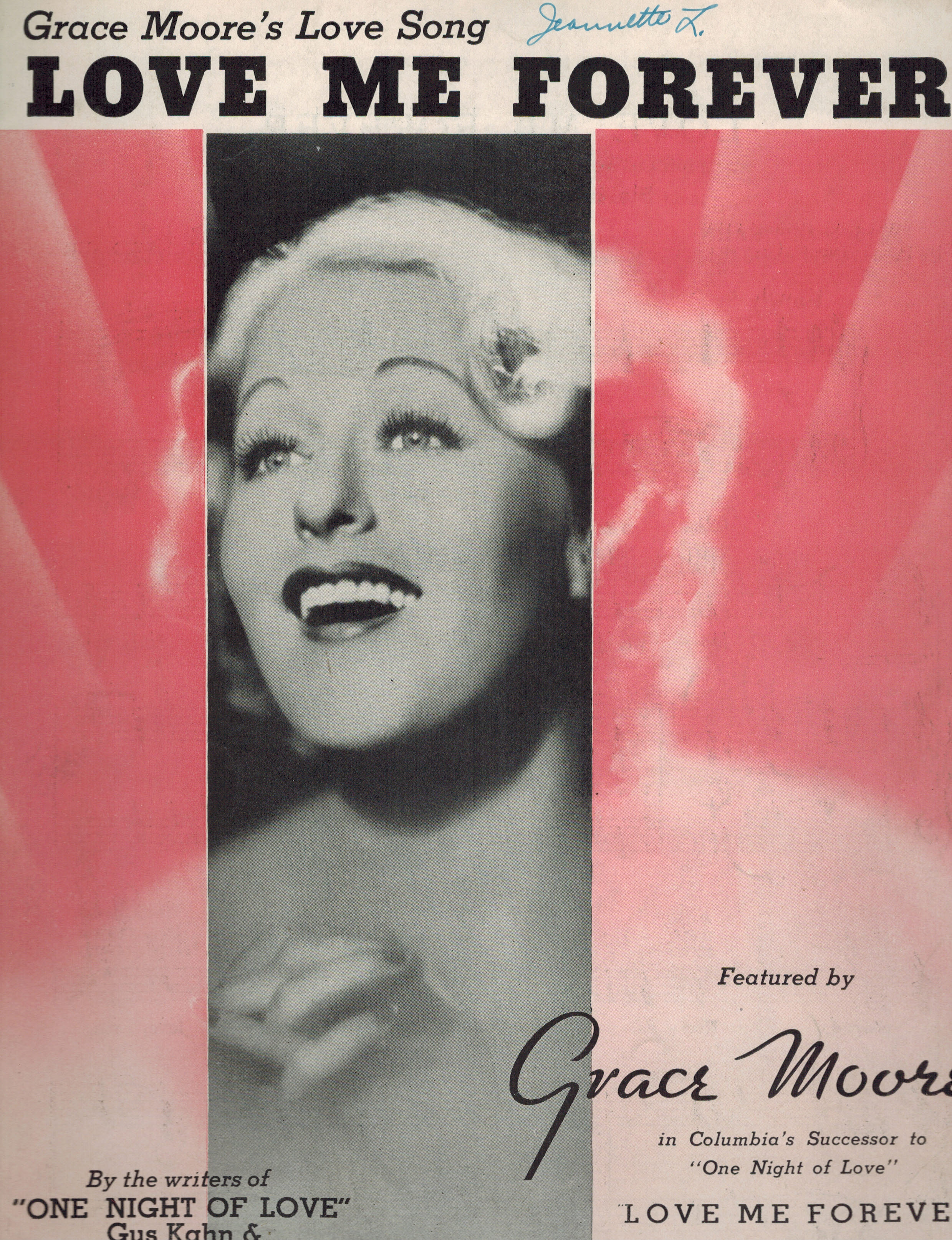 Love Me Forever - Grace Moore Cover - Vintage Sheet Music