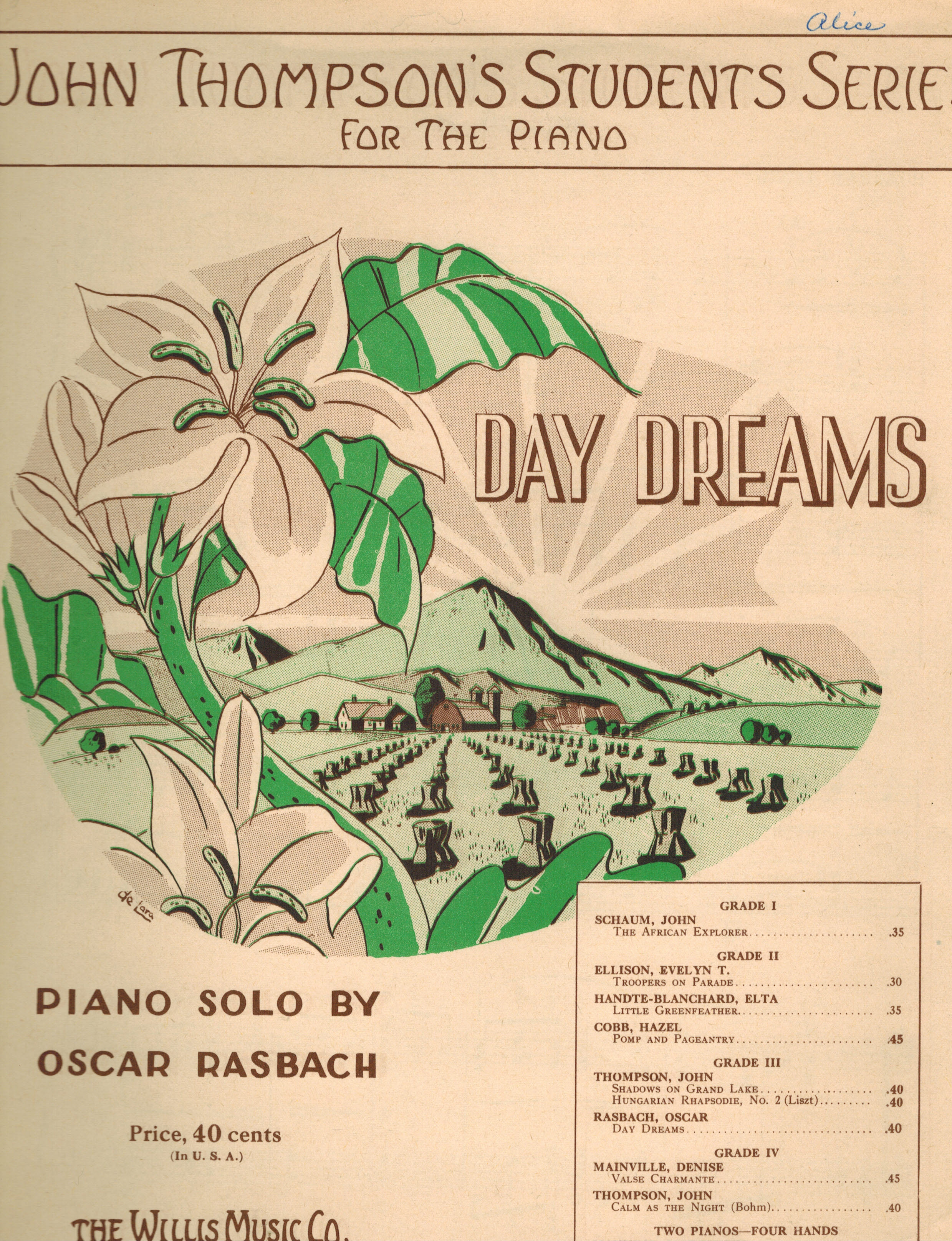 Day Dreams Piano Solo - John Thompson's Students Series for the Piano