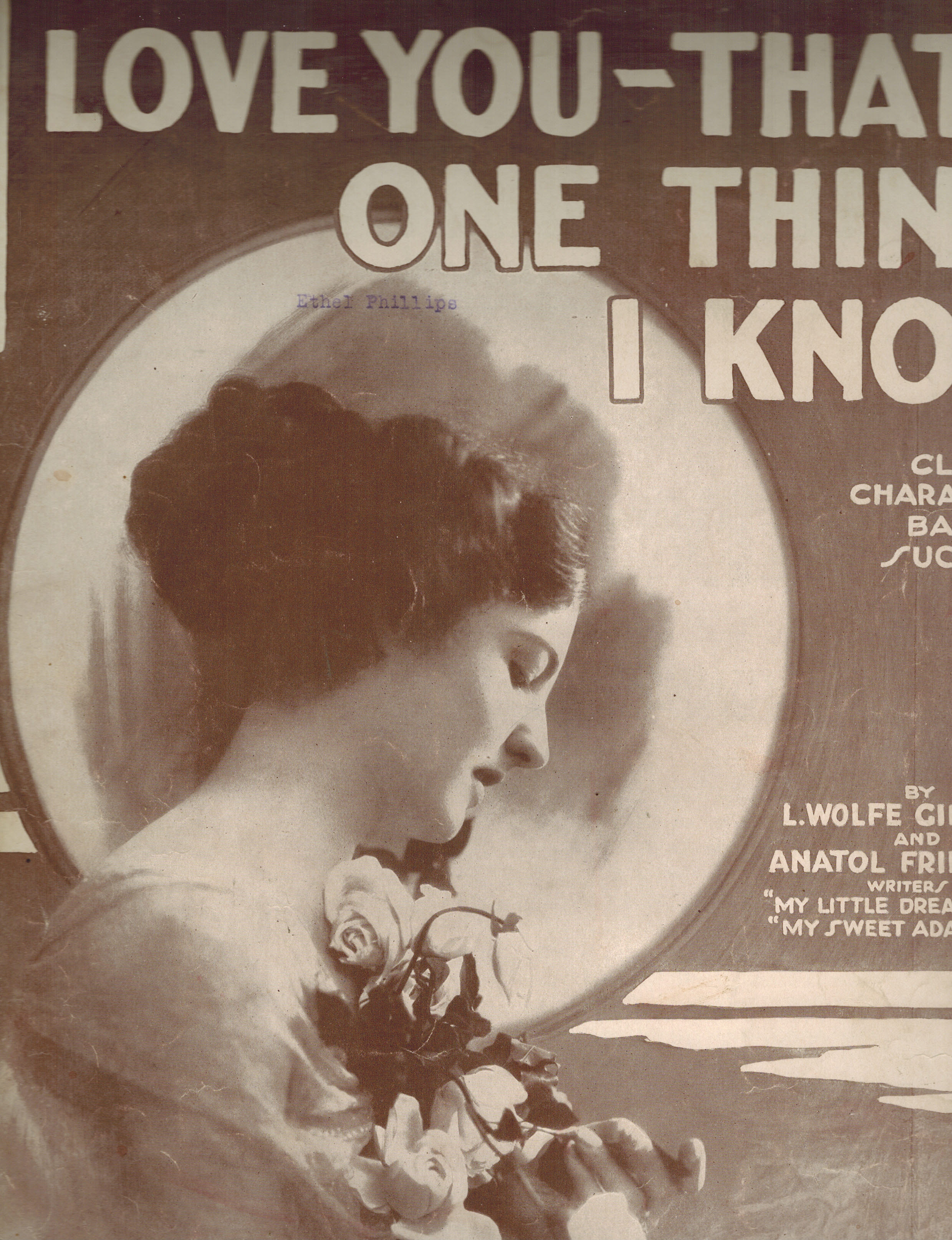 I Love You - That's One Thing I Know - Ethel Phillips Cover - Vintage Sheet Music