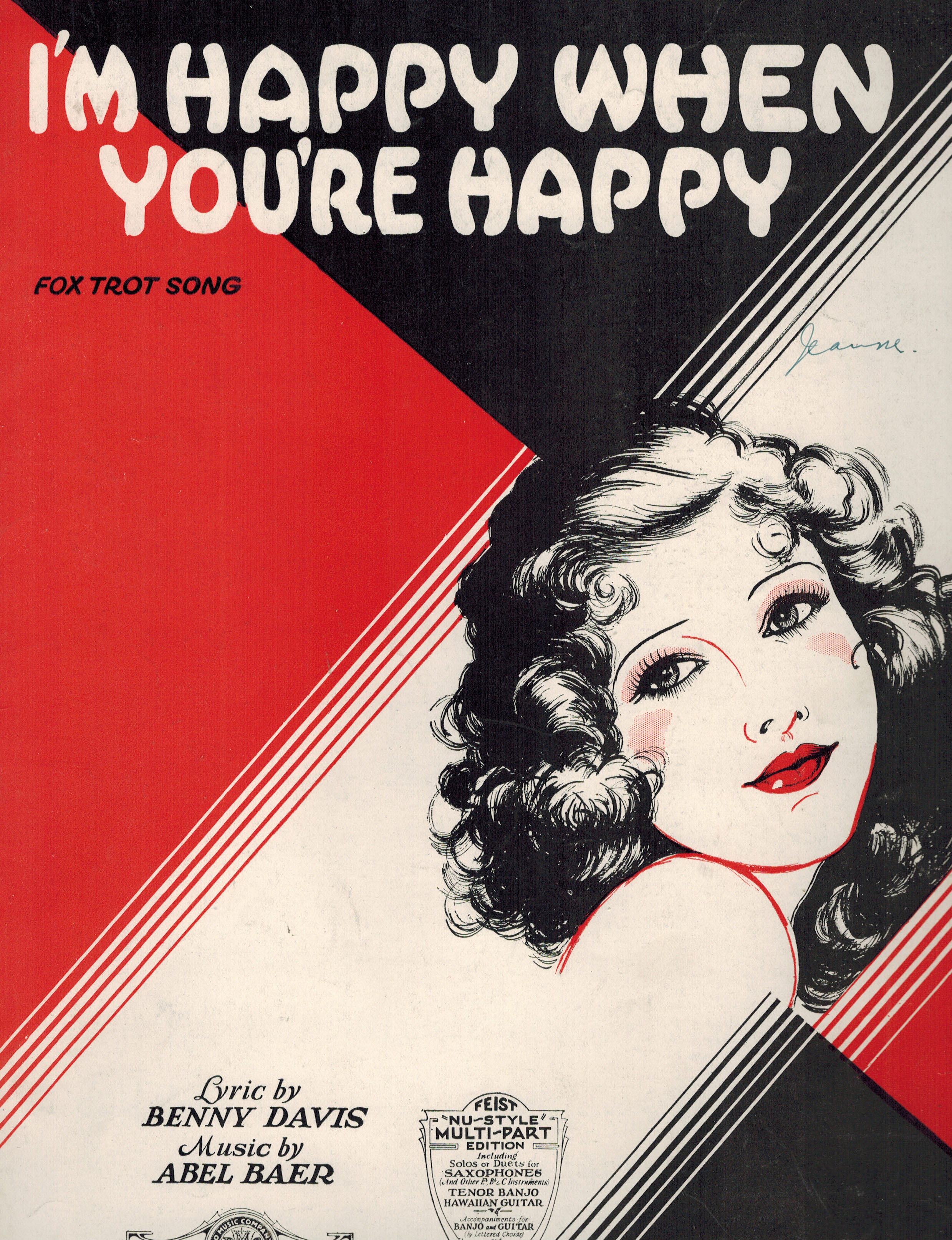 I'm Happy When You're Happy Fox Trot - Vintage Sheet Music