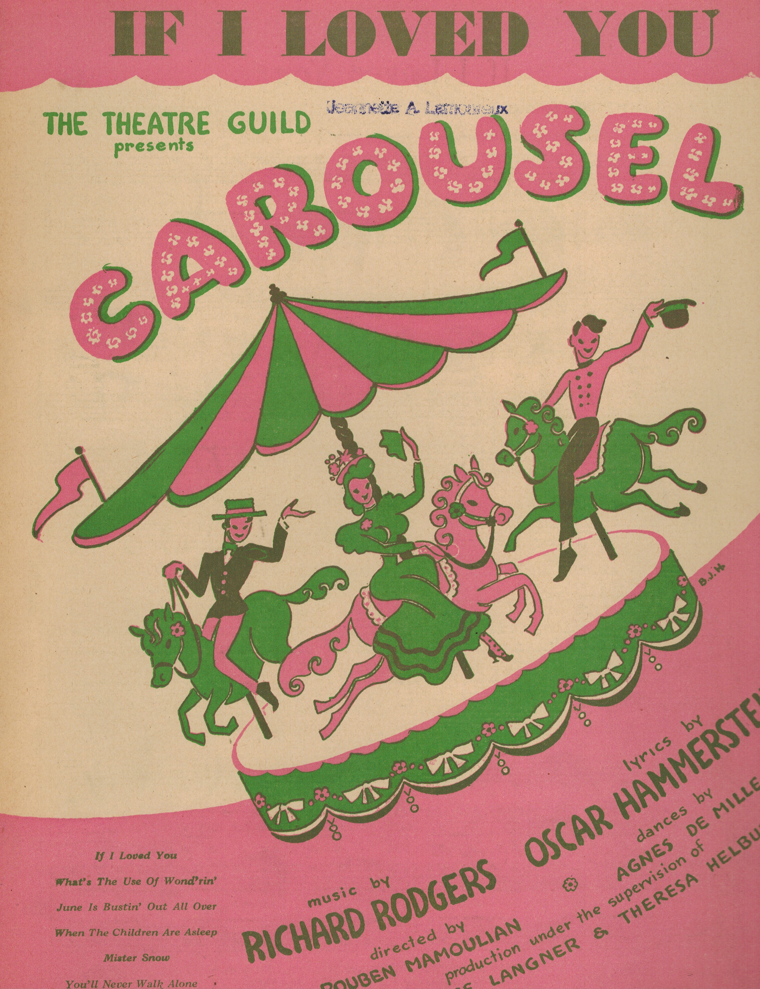Image for If I Loved You - Vintage Sheet Music from Carousel If I Loved You - Vintage Sheet Music from Carousel