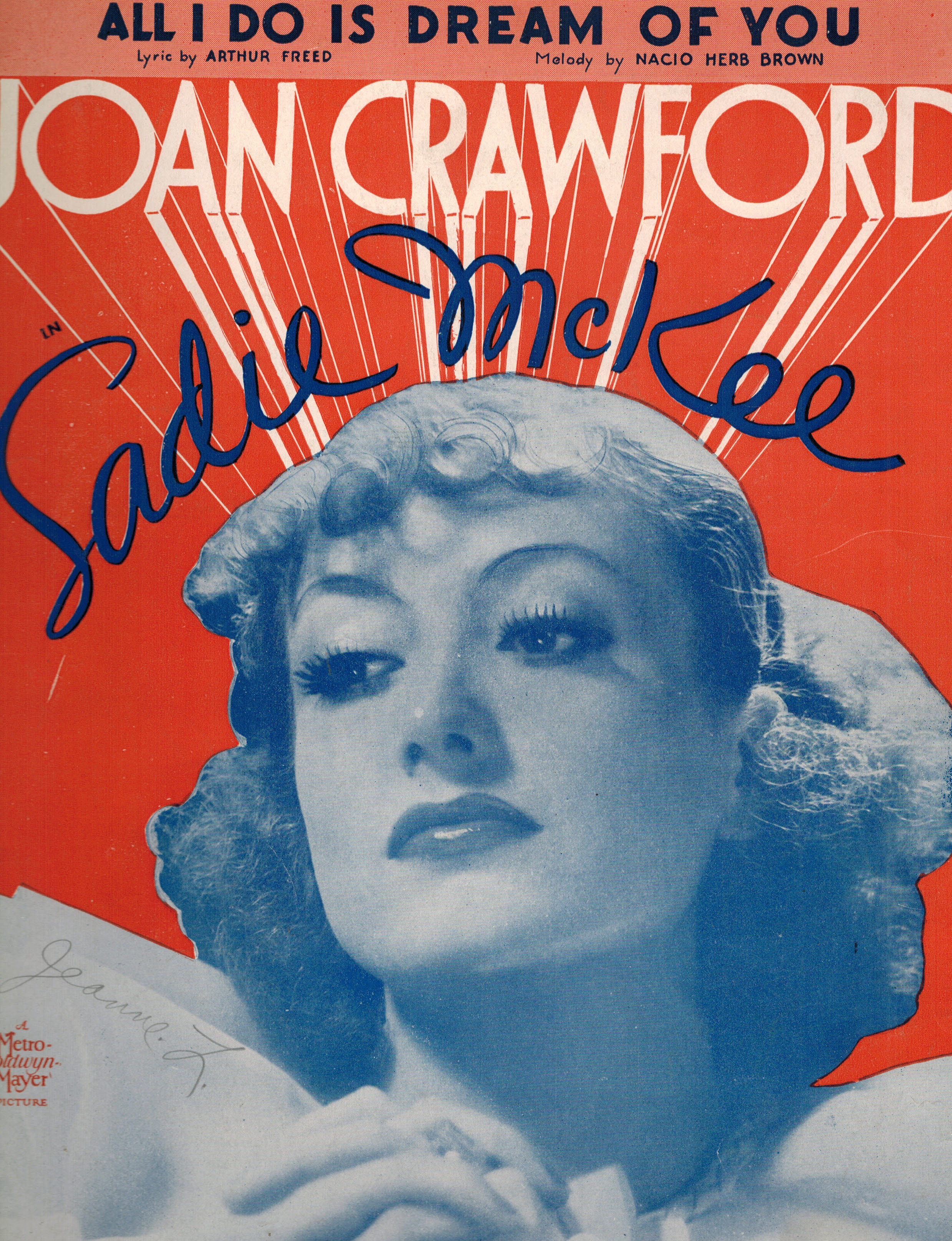 Image for All I Do is Dream of You from Sadie McKee - Joan Crawford Cover - Vintage Sheet Music All I Do is Dream of You from Sadie McKee - Joan Crawford Cover - Vintage Sheet Music