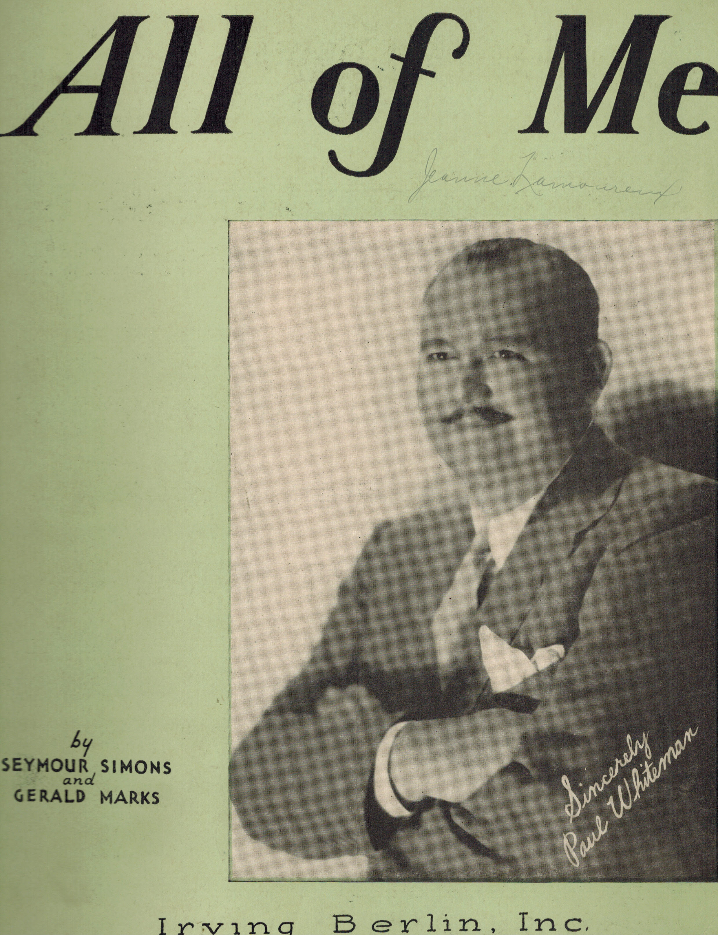 Image for All of Me - Paul Whiteman Cover - Vintage Sheet Music All of Me - Paul Whiteman Cover - Vintage Sheet Music