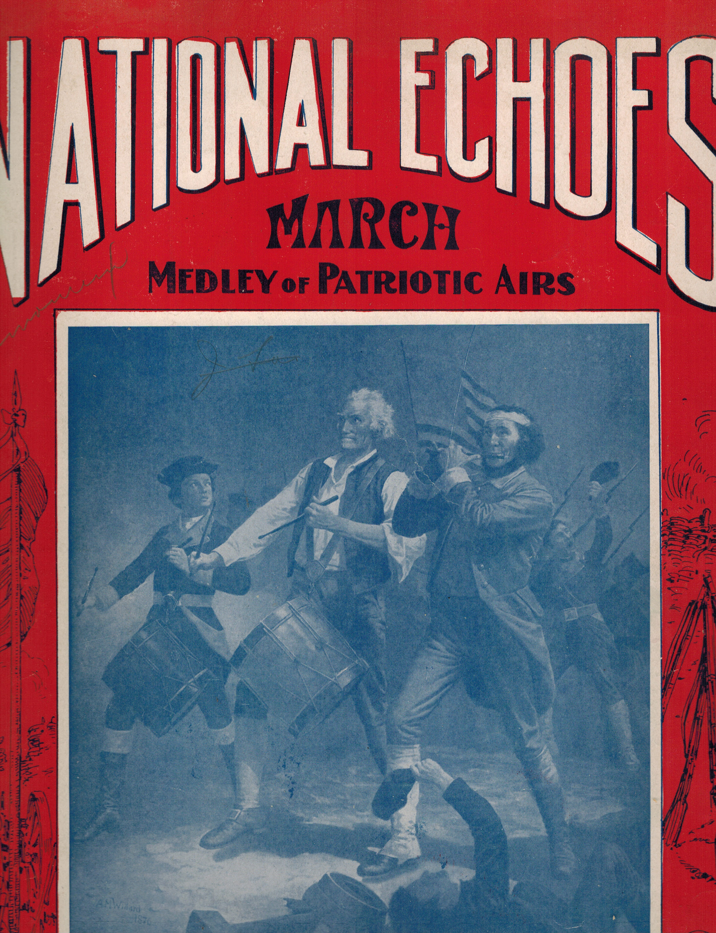 National Echoes March Medley of Patriotic Airs - Yankee Doodle, Tramp Tramp Tramp, Tenting on the Old Camp Ground, Columbia the Gem of the Ocean, Glory Glory Halleluah, Battle Cry of Freedom, When Johnny Comes Marching Home, My Country Tis of Thee and the Star Spangled Banner