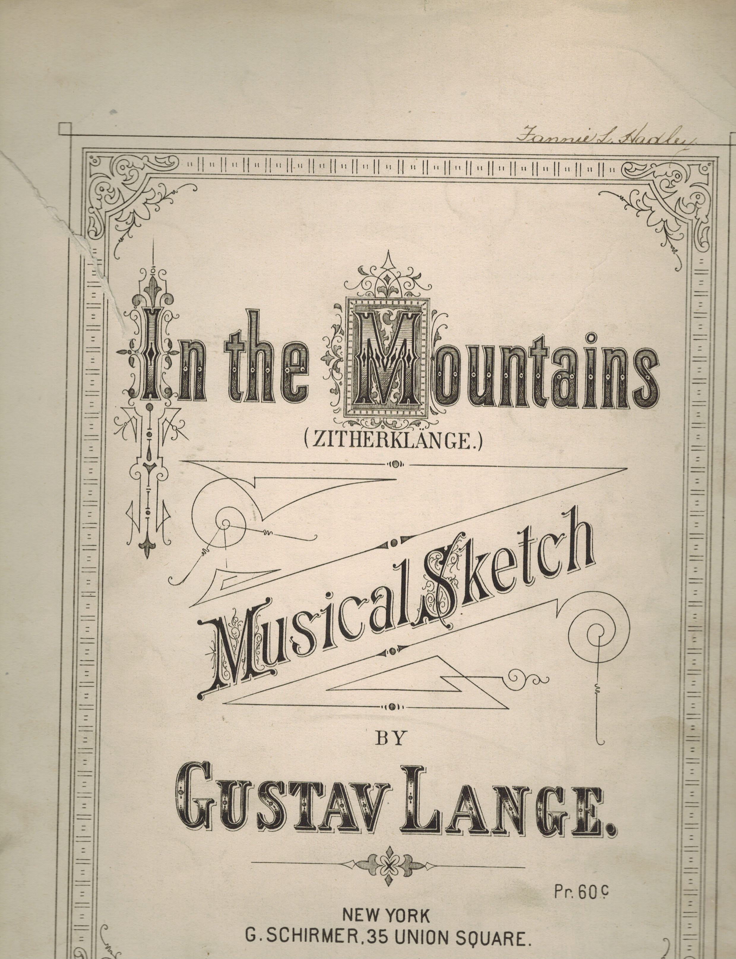 Image for In the Mountains ( Zitherklange ) - Vintage Sheet Music In the Mountains ( Zitherklange ) - Vintage Sheet Music