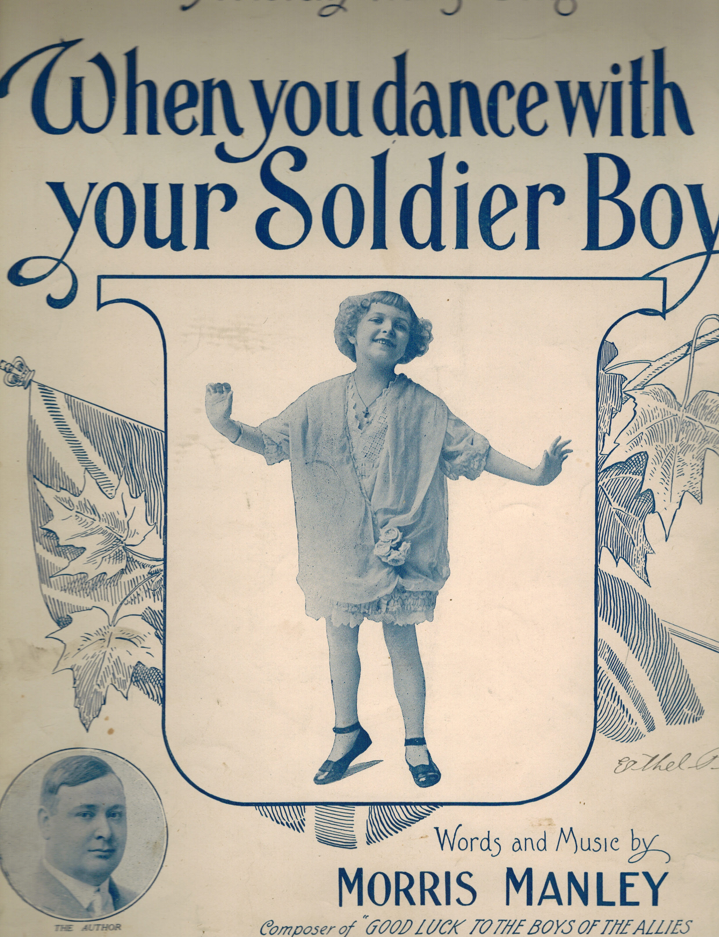 When You Dance With Your Soldier Boy A Novelty Waltz Song - Morris and Mildred Manley Cover - Vintage Sheet Music