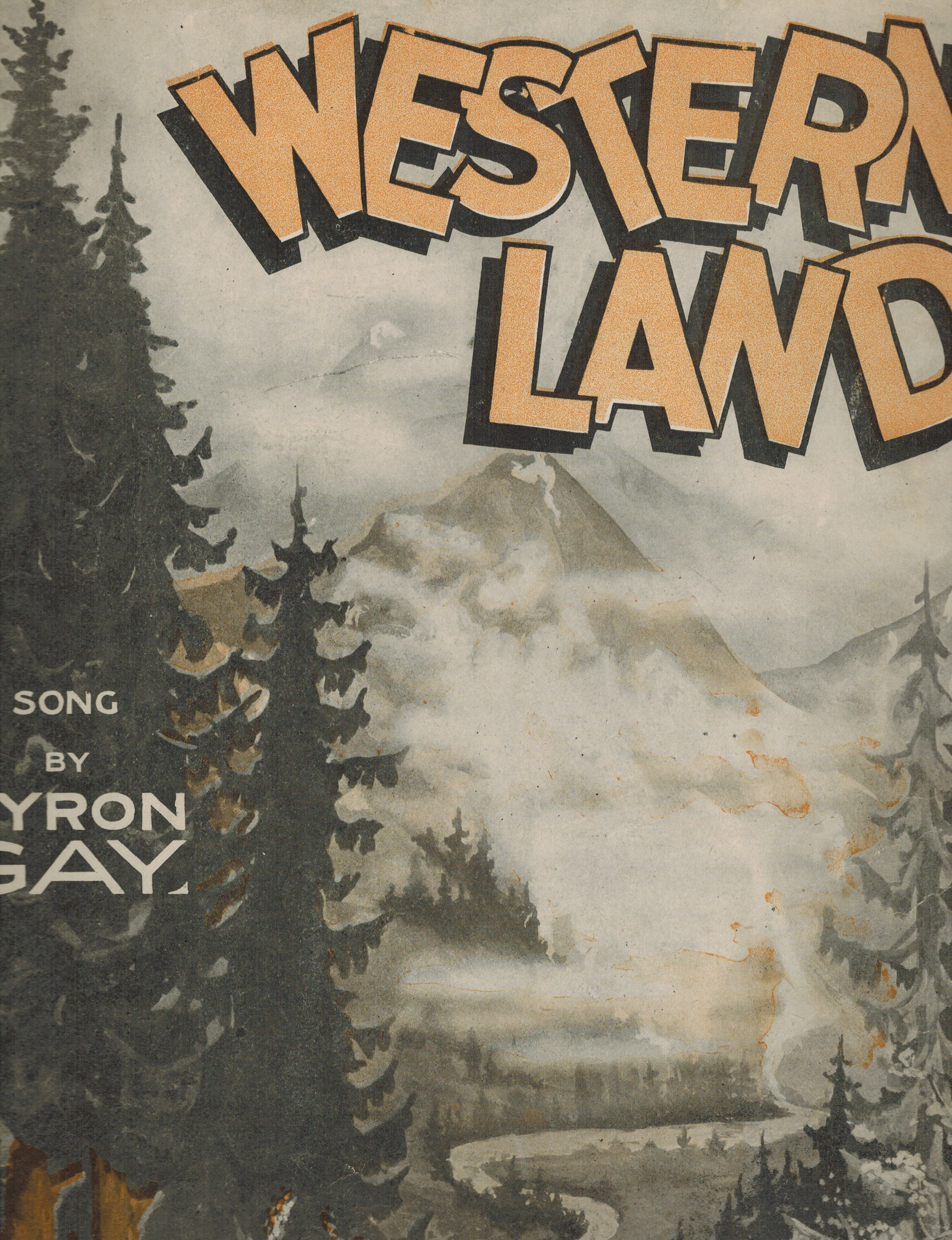 Image for Western Land Song - Vintage Sheet Music Western Land Song - Vintage Sheet Music