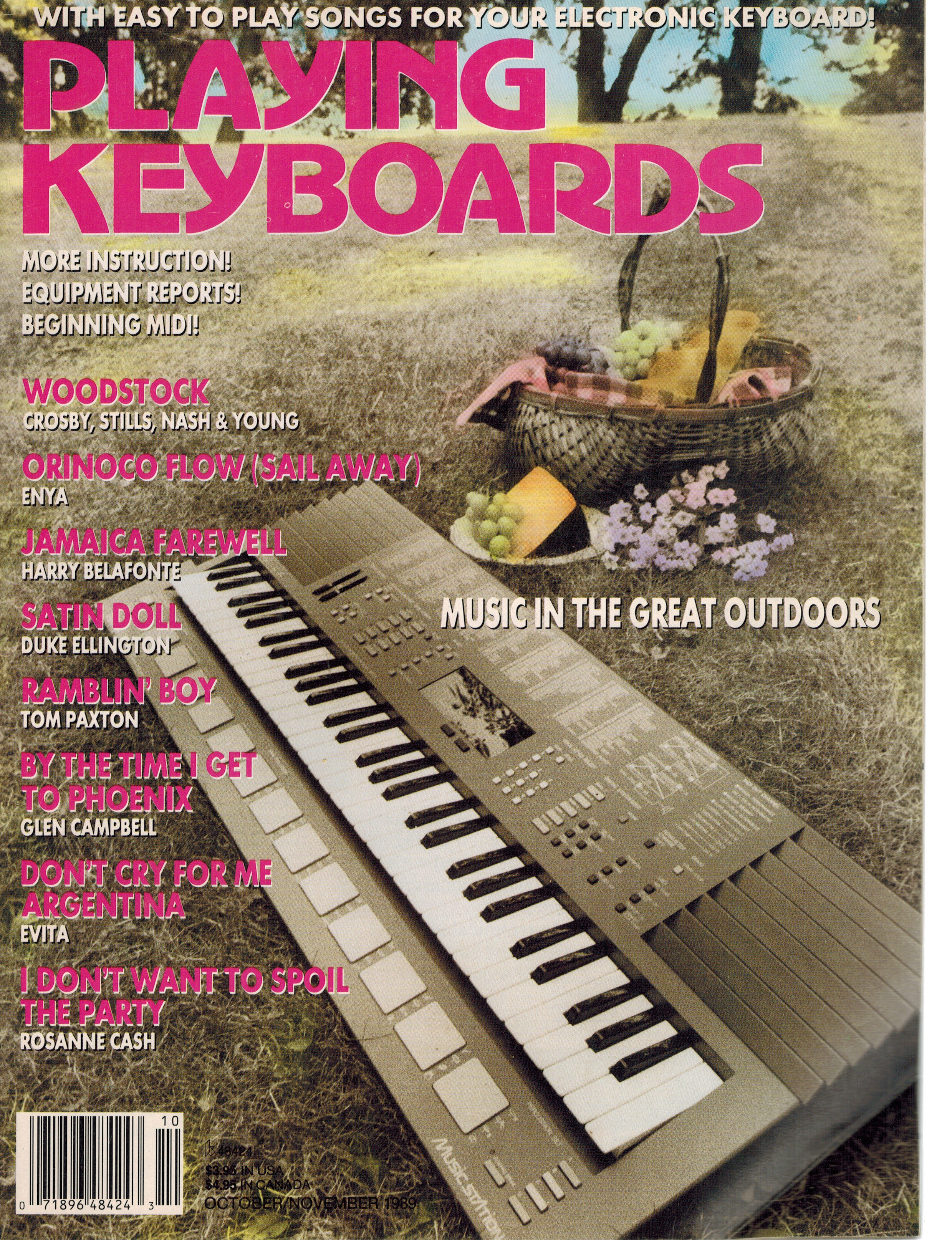 Playing Keyboards September OCtober 1989 Volume 1 no. 5 with Easy to Play Songs for Your Electronic Keyboard