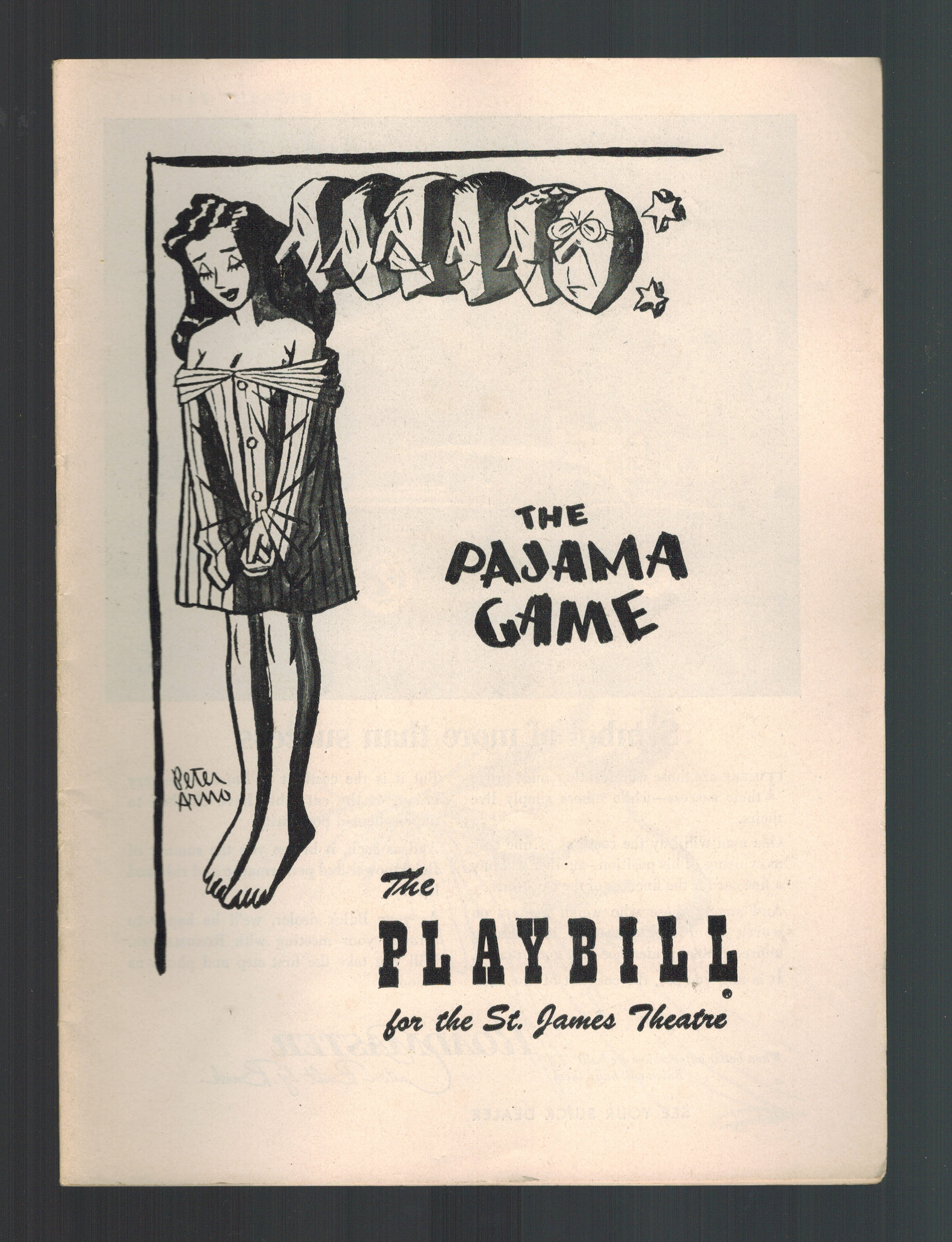 The Pajama Game - The Playbill for the St. James Theatre 1954