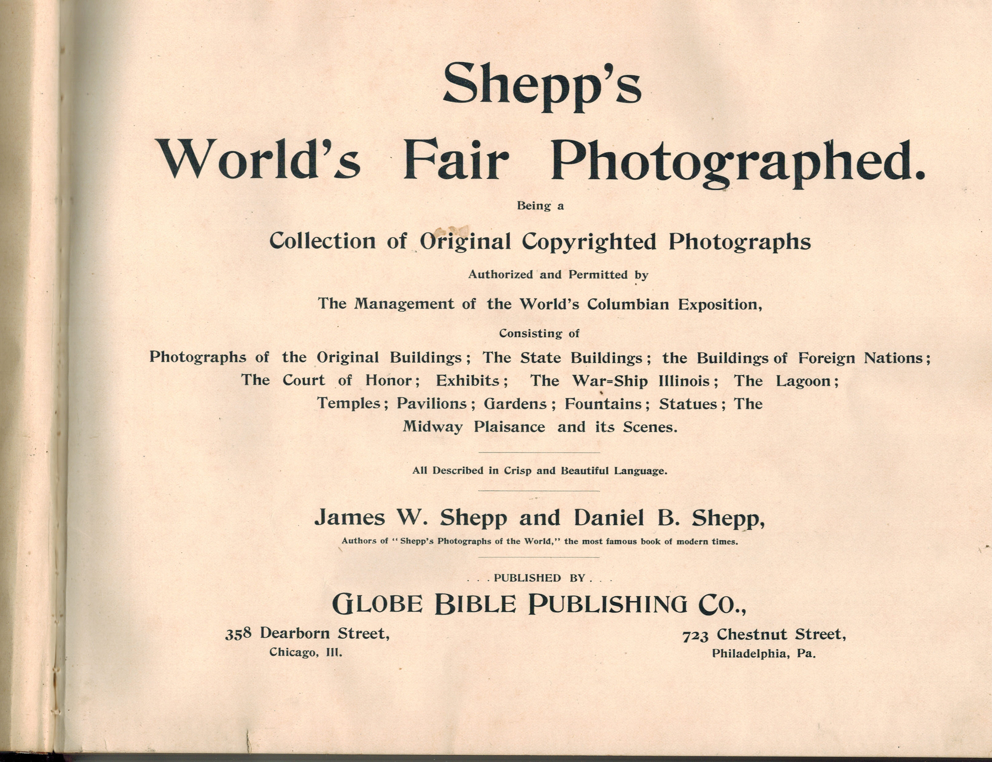 Image for Shepp's World's Fair Photographed Being a Collection of Copyrighted Photographs . Shepp's World's Fair Photographed Being a Collection of Copyrighted Photographs .