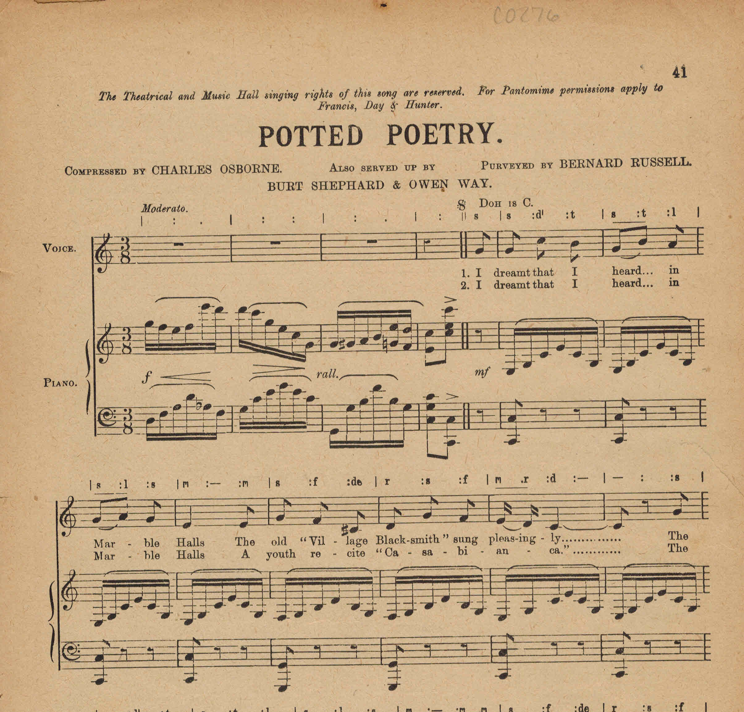 Image for Potted Poetry - Sheet Music