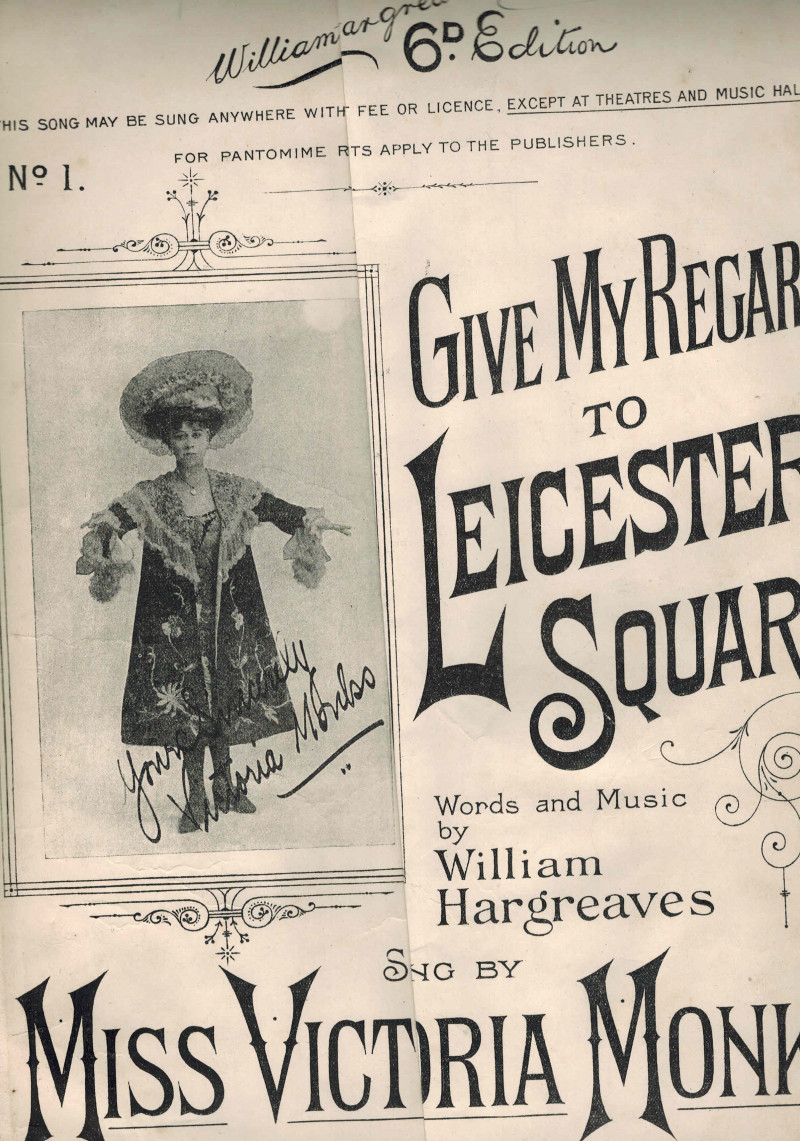 Image for Give My Regards to Leicester Square - Vintage Sheet Music as Sung By Victoria Monks