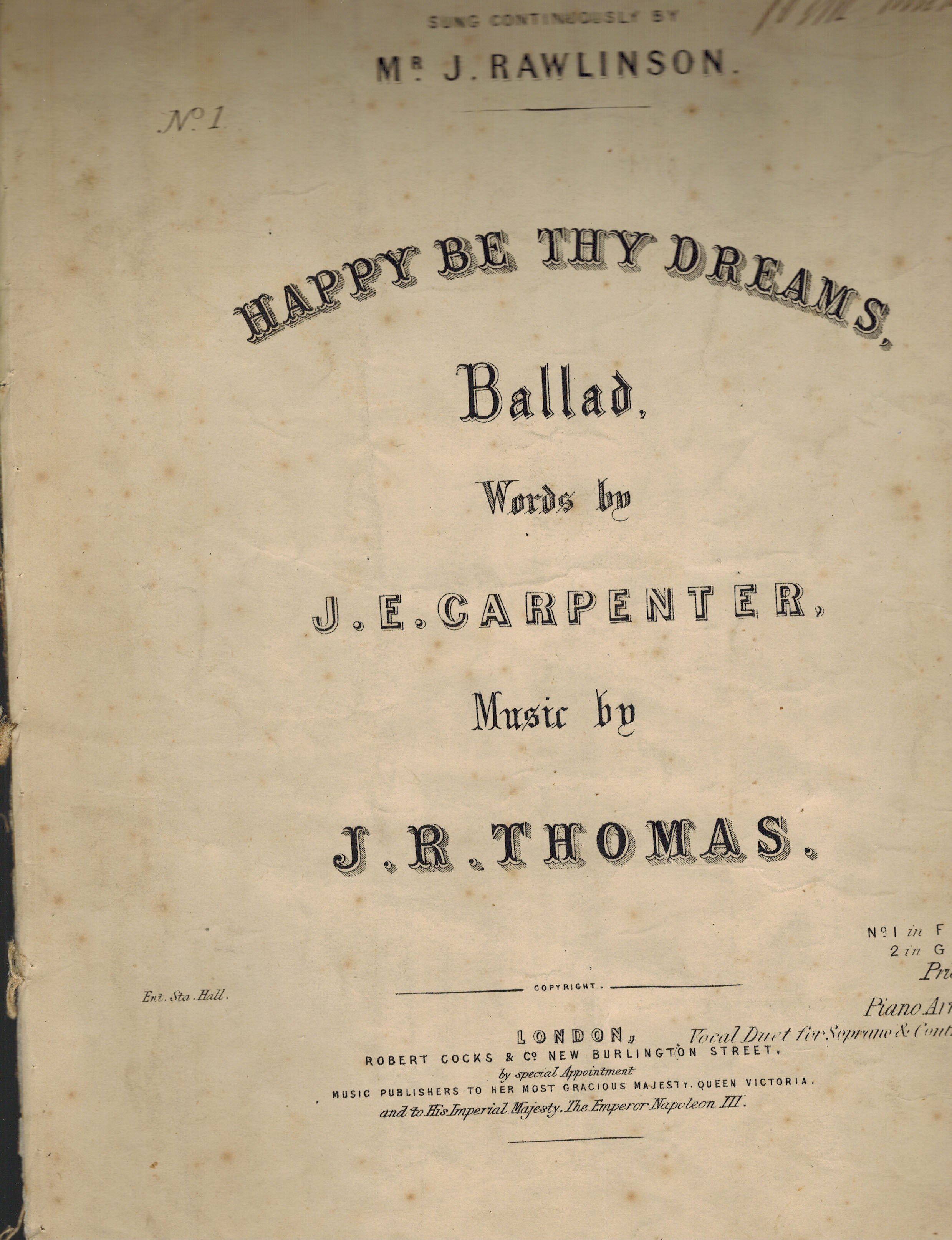 Category: .Music - Vintage Sheet Music 1850 - 1899