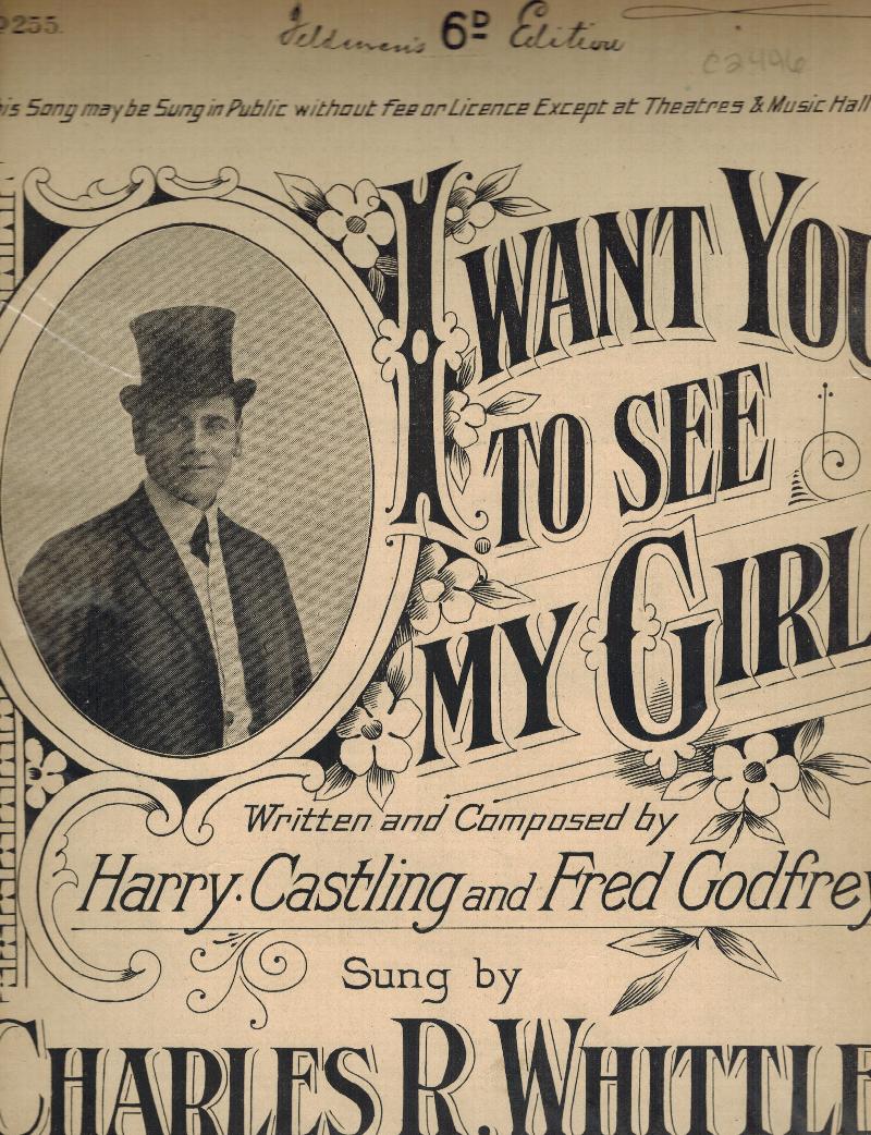 Image for I Want You to See My Girl  - Vintage Sheet Music - as Sung By Charles R. Whittle