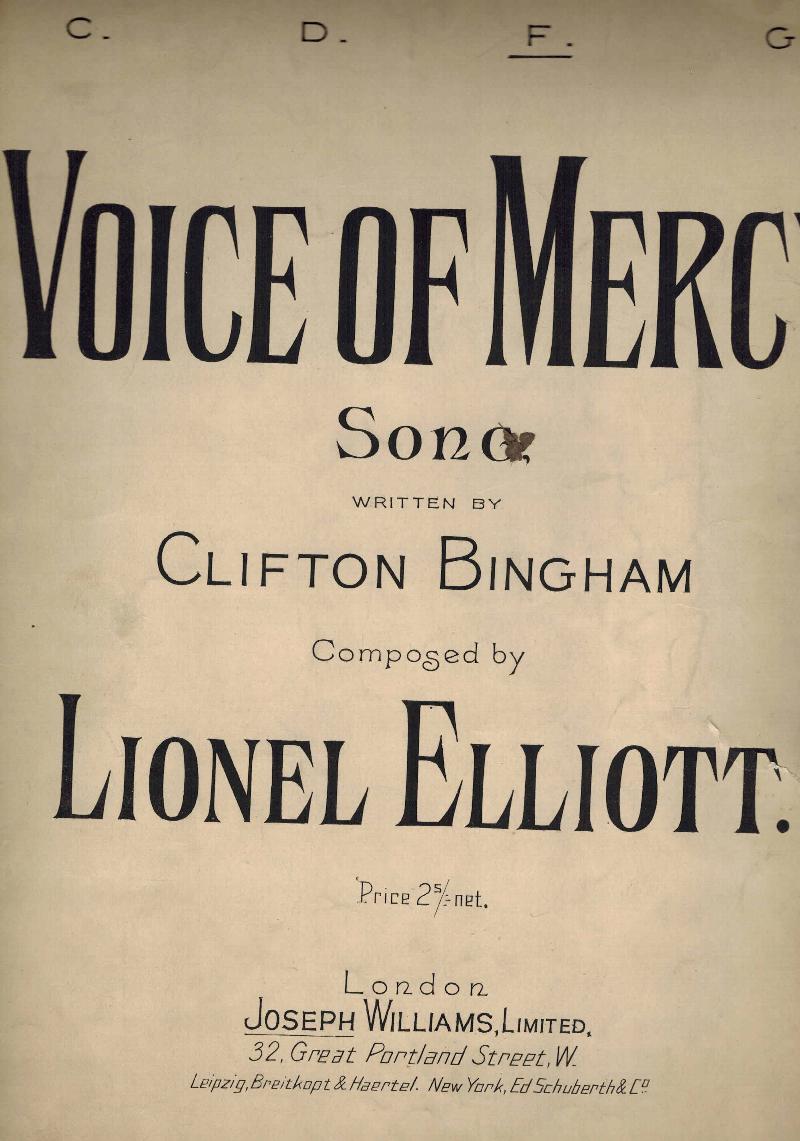 Image for The Voice of Mercy Song - Vintage Sheet Music