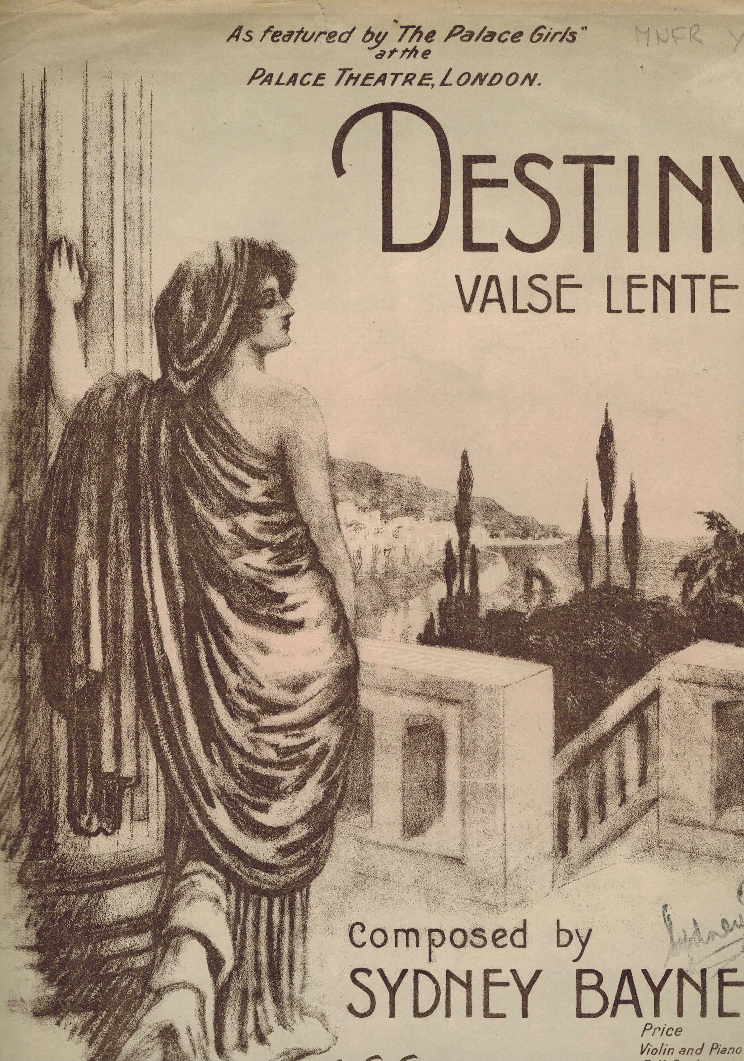 Image for Destiny  As Featured in "The Palace Girls" - Vintage Sheet Music